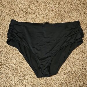 Black High-Waisted Panties with Ruching Detail